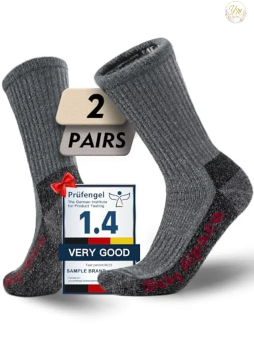 Alpaca Wool Thermal Hiking Crew Socks for Men Women